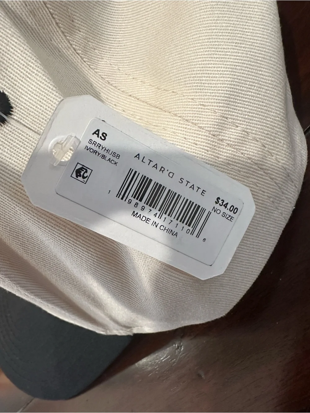 Altar'd State Two-Tone 'Sorry About My Husband' Cap - Cream & Black
